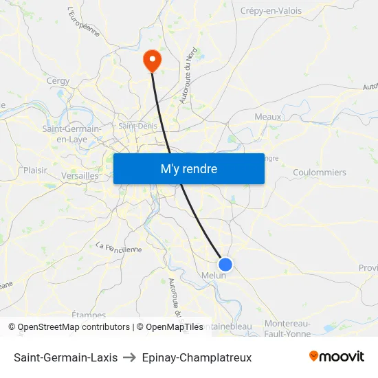Saint-Germain-Laxis to Epinay-Champlatreux map