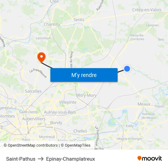 Saint-Pathus to Epinay-Champlatreux map