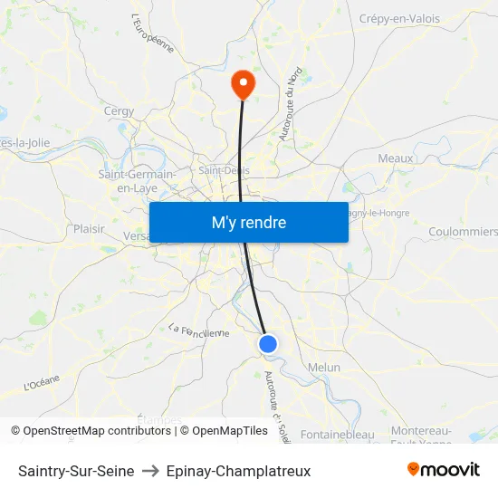 Saintry-Sur-Seine to Epinay-Champlatreux map