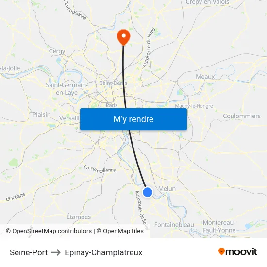 Seine-Port to Epinay-Champlatreux map