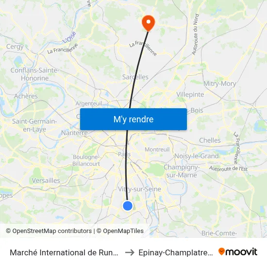 Marché International de Rungis to Epinay-Champlatreux map