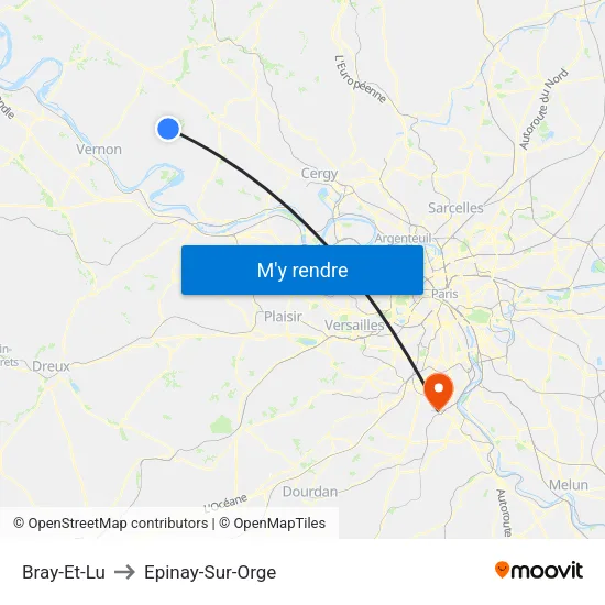 Bray-Et-Lu to Epinay-Sur-Orge map