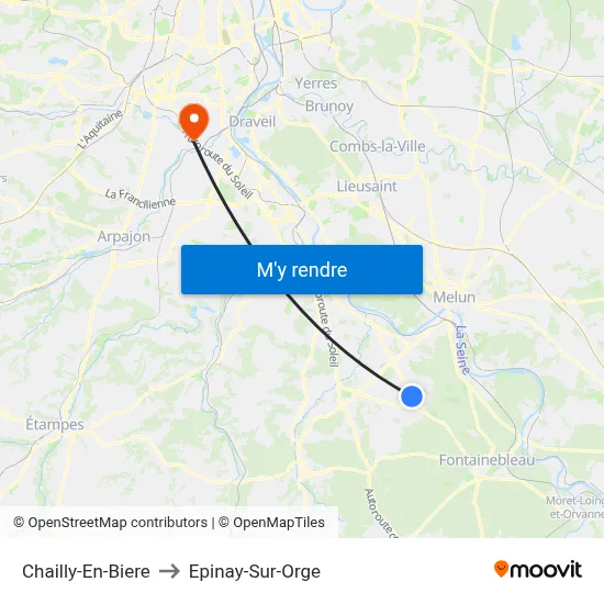 Chailly-En-Biere to Epinay-Sur-Orge map