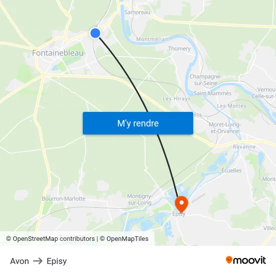 Avon to Episy map