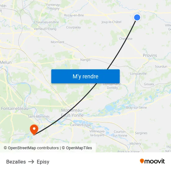 Bezalles to Episy map