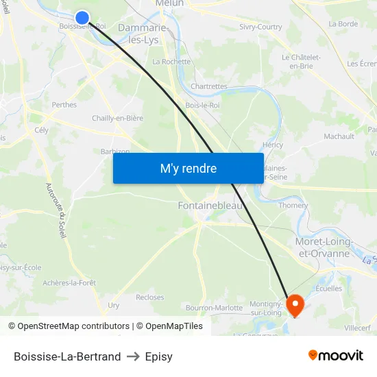 Boissise-La-Bertrand to Episy map