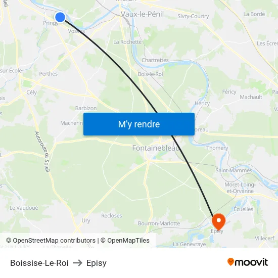 Boissise-Le-Roi to Episy map