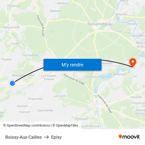 Boissy-Aux-Cailles to Episy map