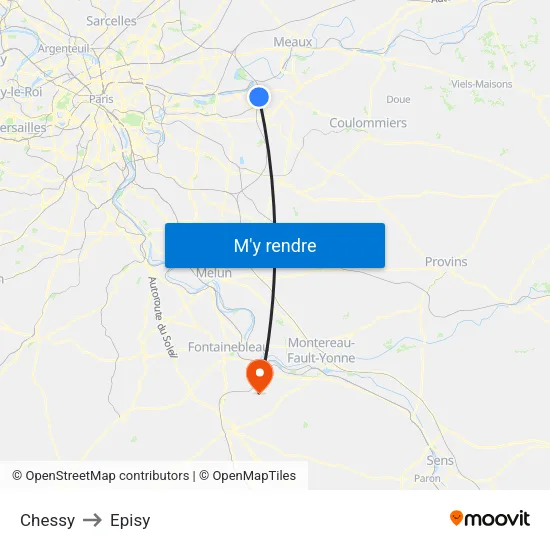Chessy to Episy map