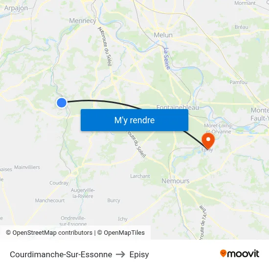 Courdimanche-Sur-Essonne to Episy map