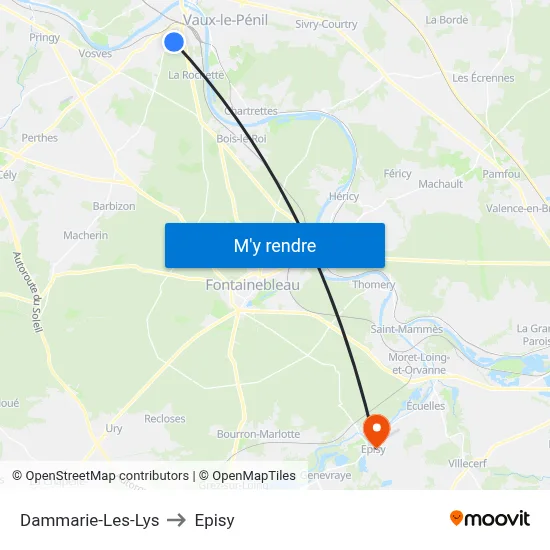 Dammarie-Les-Lys to Episy map