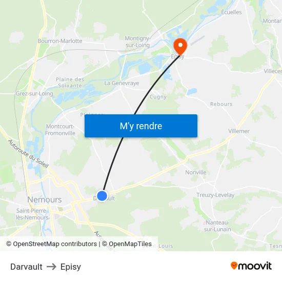 Darvault to Episy map