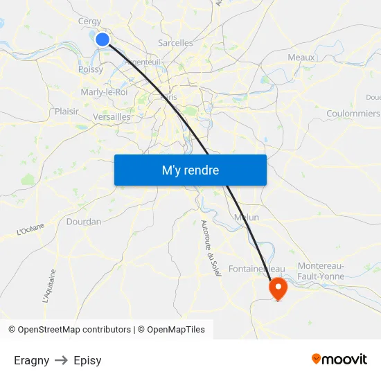 Eragny to Episy map