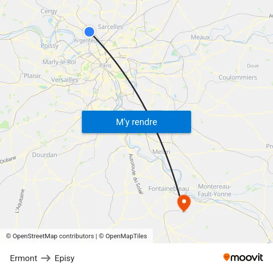 Ermont to Episy map