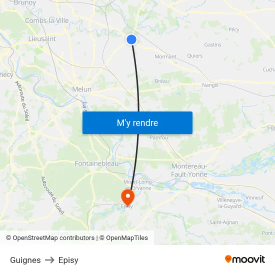 Guignes to Episy map