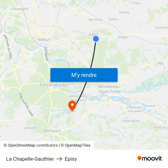 La Chapelle-Gauthier to Episy map
