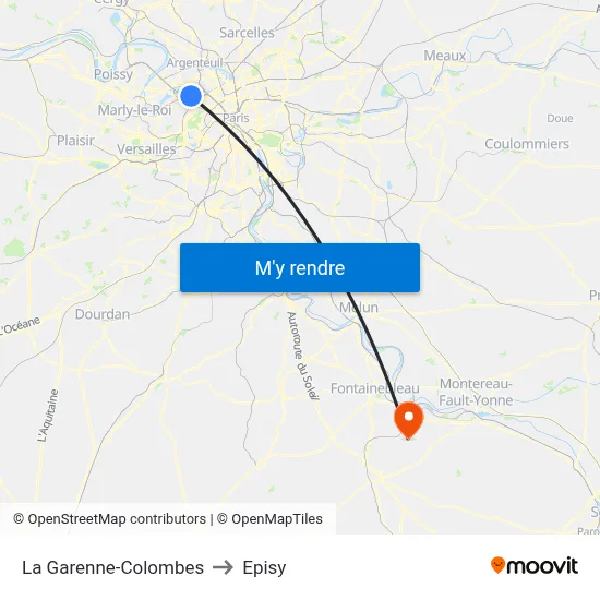 La Garenne-Colombes to Episy map