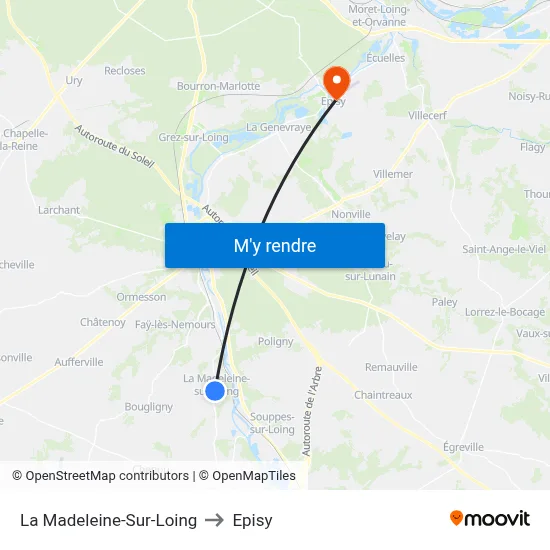 La Madeleine-Sur-Loing to Episy map