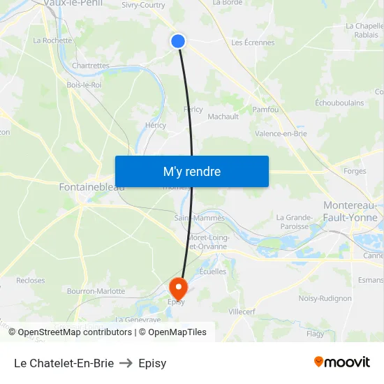 Le Chatelet-En-Brie to Episy map