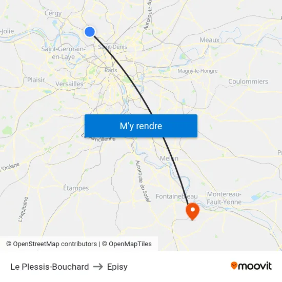 Le Plessis-Bouchard to Episy map