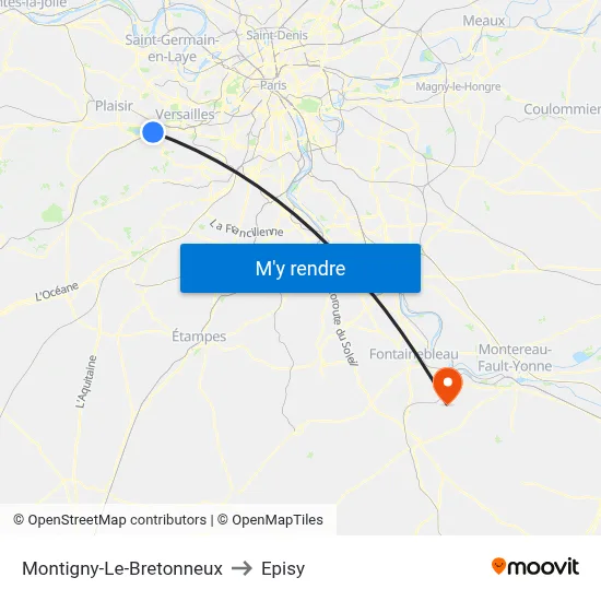 Montigny-Le-Bretonneux to Episy map