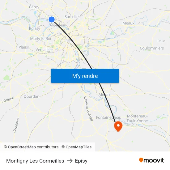 Montigny-Les-Cormeilles to Episy map