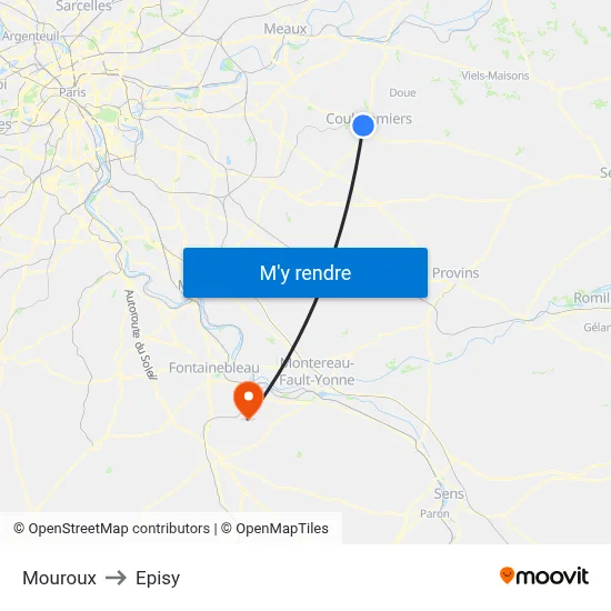 Mouroux to Episy map