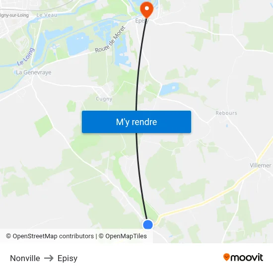 Nonville to Episy map