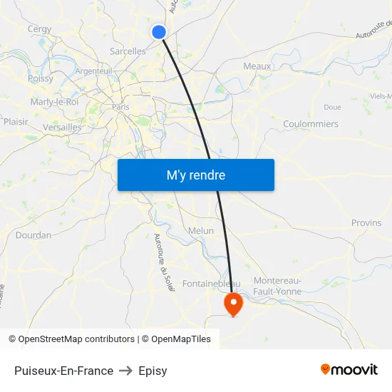 Puiseux-En-France to Episy map