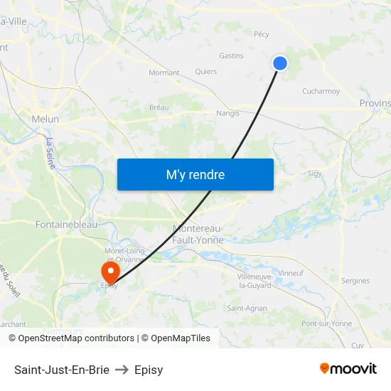 Saint-Just-En-Brie to Episy map