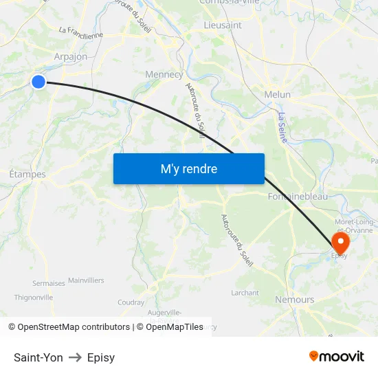 Saint-Yon to Episy map