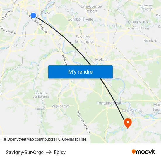 Savigny-Sur-Orge to Episy map