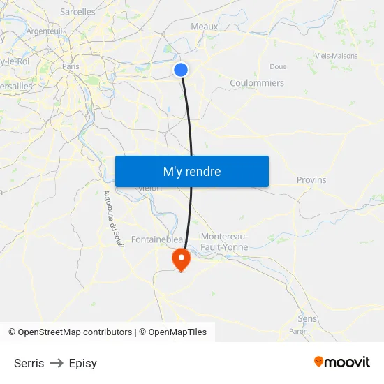 Serris to Episy map