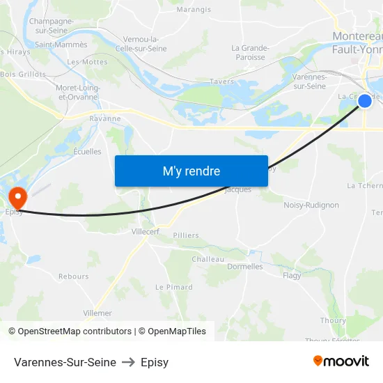 Varennes-Sur-Seine to Episy map