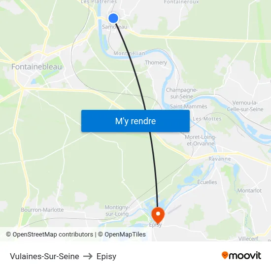 Vulaines-Sur-Seine to Episy map