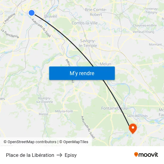 Place de la Libération to Episy map