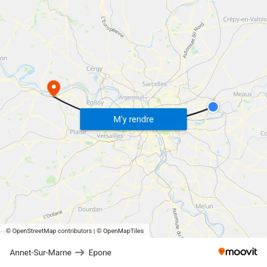 Annet-Sur-Marne to Epone map