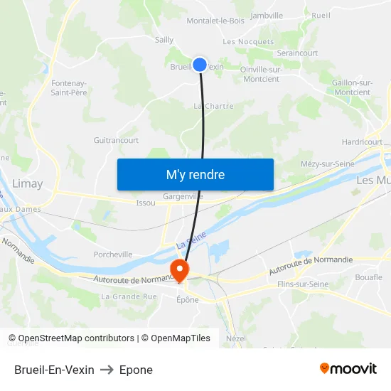 Brueil-En-Vexin to Epone map