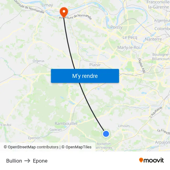 Bullion to Epone map