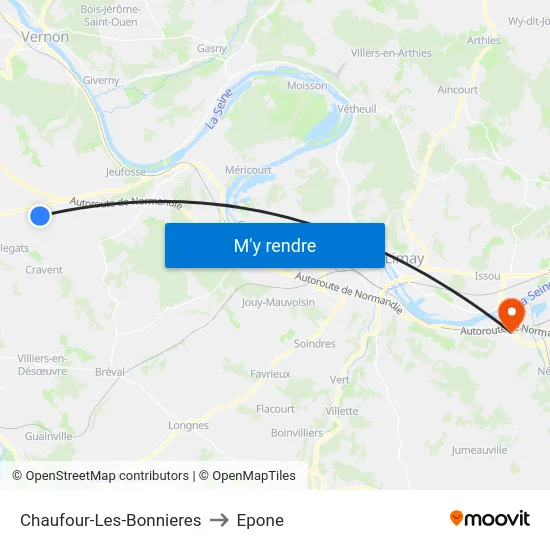 Chaufour-Les-Bonnieres to Epone map