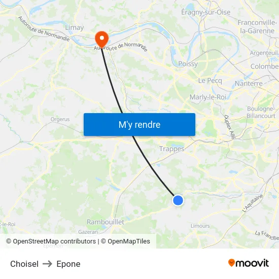 Choisel to Epone map