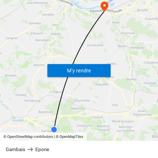 Gambais to Epone map