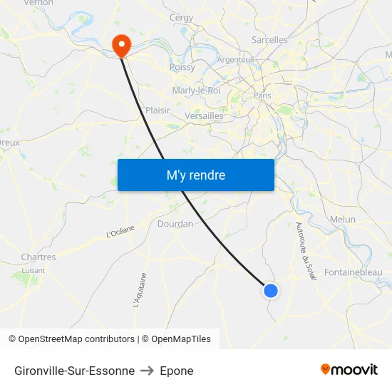Gironville-Sur-Essonne to Epone map