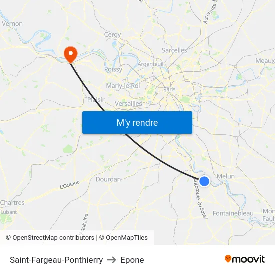Saint-Fargeau-Ponthierry to Epone map