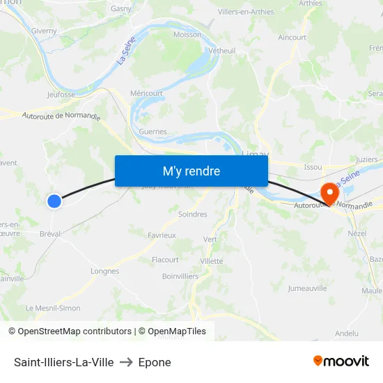 Saint-Illiers-La-Ville to Epone map