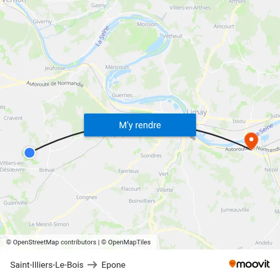 Saint-Illiers-Le-Bois to Epone map