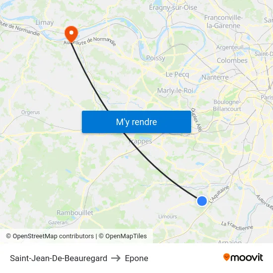 Saint-Jean-De-Beauregard to Epone map