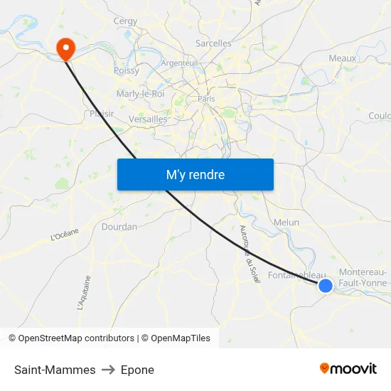 Saint-Mammes to Epone map