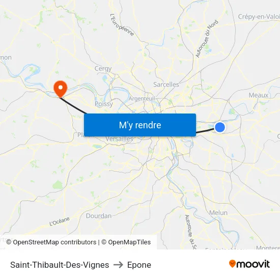 Saint-Thibault-Des-Vignes to Epone map