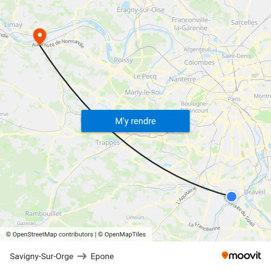 Savigny-Sur-Orge to Epone map
